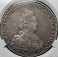 Монета 1 рубль 1786 СПБ TI ЯА слаб СPRC AU 53