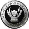Монета 240 франков 2013 Год змеи Китайский гороскоп Конго