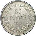 Монета 25 пенни 1915 S Русская Финляндия