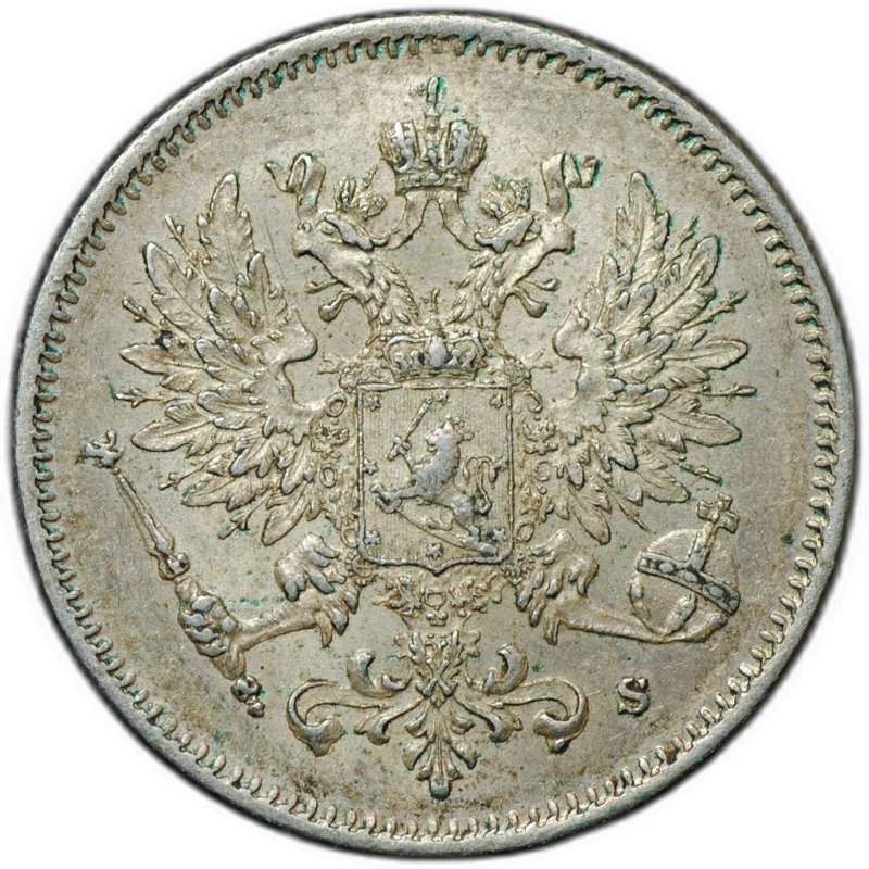 Монета 25 пенни 1915 S Русская Финляндия
