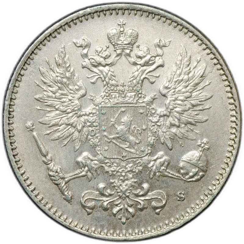 Монета 50 пенни 1914 S Русская Финляндия