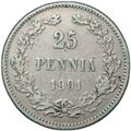 Монета 25 пенни 1901 L Русская Финляндия