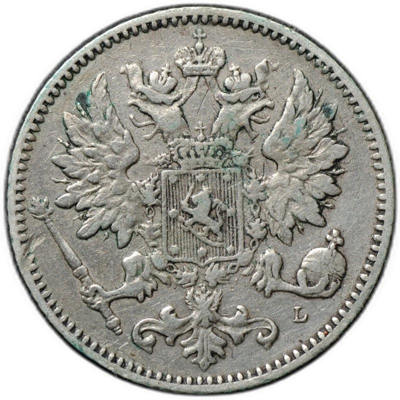 Монета 25 пенни 1901 L Русская Финляндия