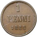 Монета 1 пенни 1888 Русская Финляндия
