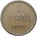 Монета 1 пенни 1883 Русская Финляндия