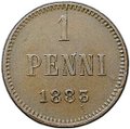 Монета 1 пенни 1883 Русская Финляндия