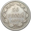 Монета 50 пенни 1872 S Для Финляндии
