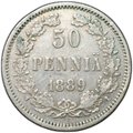 Монета 50 пенни 1889 L Русская Финляндия