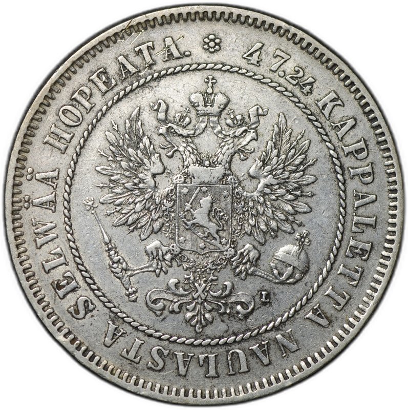 Монета 2 марки 1906 L Русская Финляндия