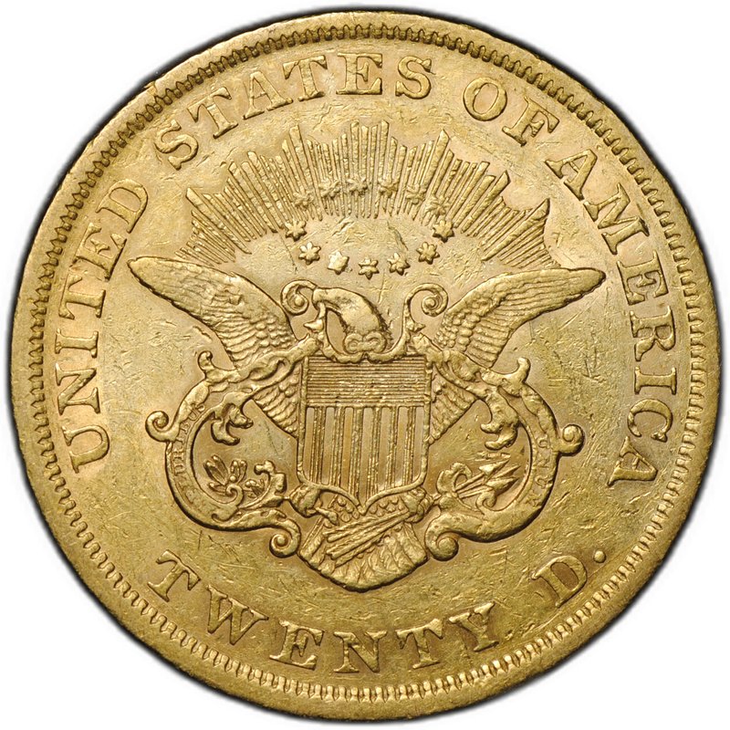 Монета 20 долларов 1852 США
