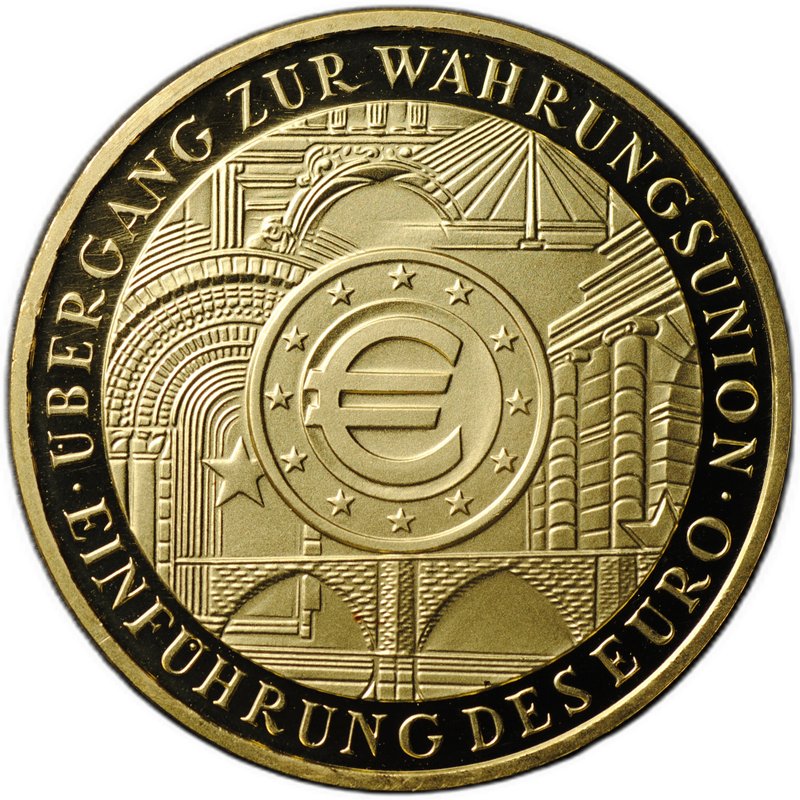 Монета 200 евро 2002 G Введение евро Германия