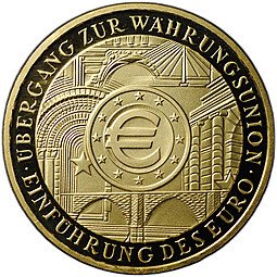 фото для Монета 200 евро 2002 G Введение евро Германия Аверс