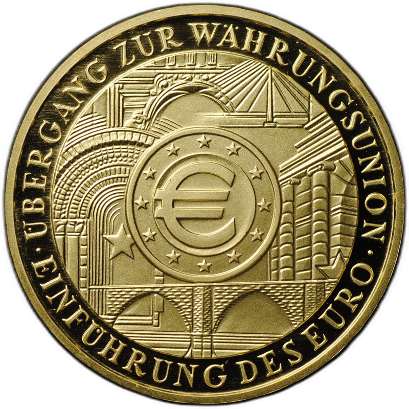 Монета 200 евро 2002 F Введение евро Германия