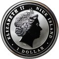 Монета 1 доллар 2008 Год Крысы - Долголетие Ниуэ