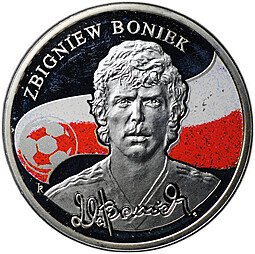 фото для Монета 100 драм 2009 Збигнев Бонек - Короли Футбола Армения Аверс
