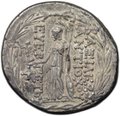 Монета Тетрадрахма 138-129 до н.э. Антиох VII Сидет Афина с Никой Селевкиды