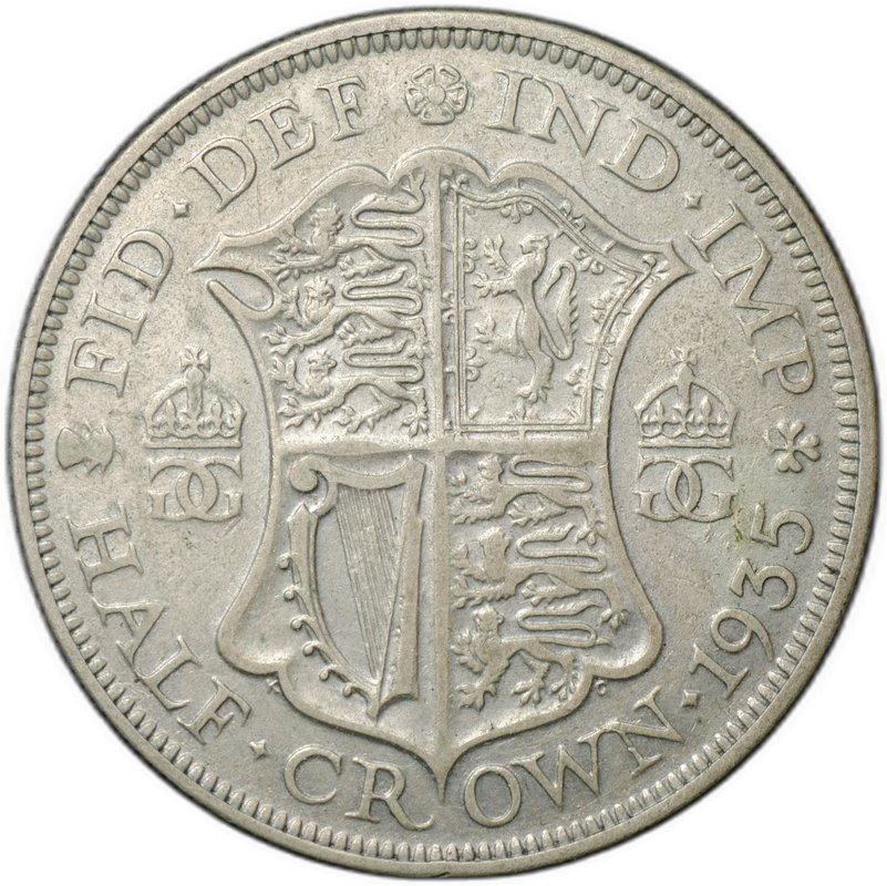 Монета 1/2 кроны 1935 Великобритания