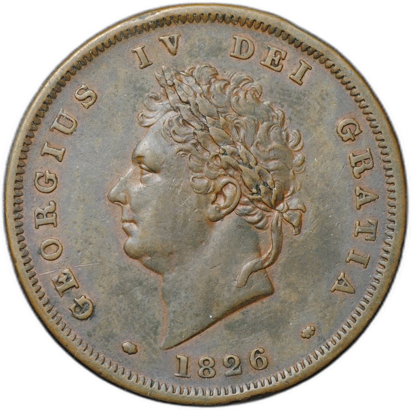 Монета 1 пенни 1826 Великобритания