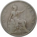 Монета 1 пенни 1901 Великобритания