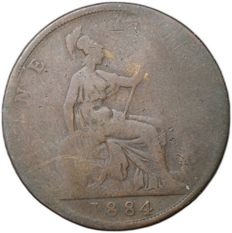Монета 1 пенни 1884 Великобритания