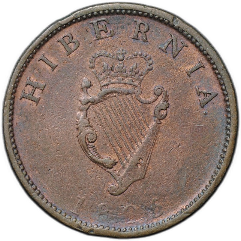 Монета 1/2 пенни 1805 Ирландия