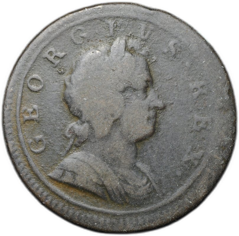 Монета 1/2 пенни 1723 Великобритания