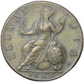 Монета 1/2 пенни 1729 Великобритания