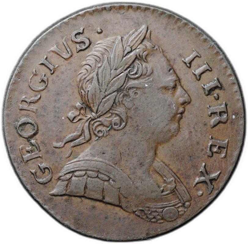 Монета 1/2 пенни 1772 Великобритания