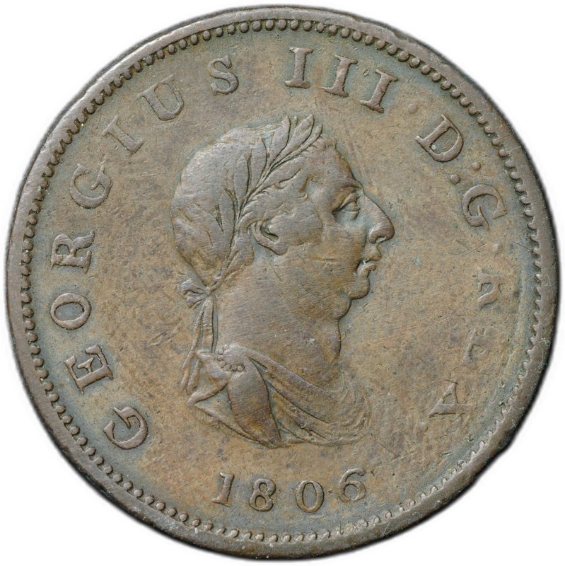 Монета 1/2 пенни 1806 SOHO Великобритания