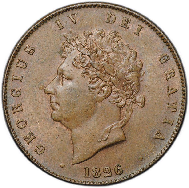 Монета 1/2 пенни 1826 Великобритания