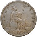 Монета 1/2 пенни 1872 Великобритания