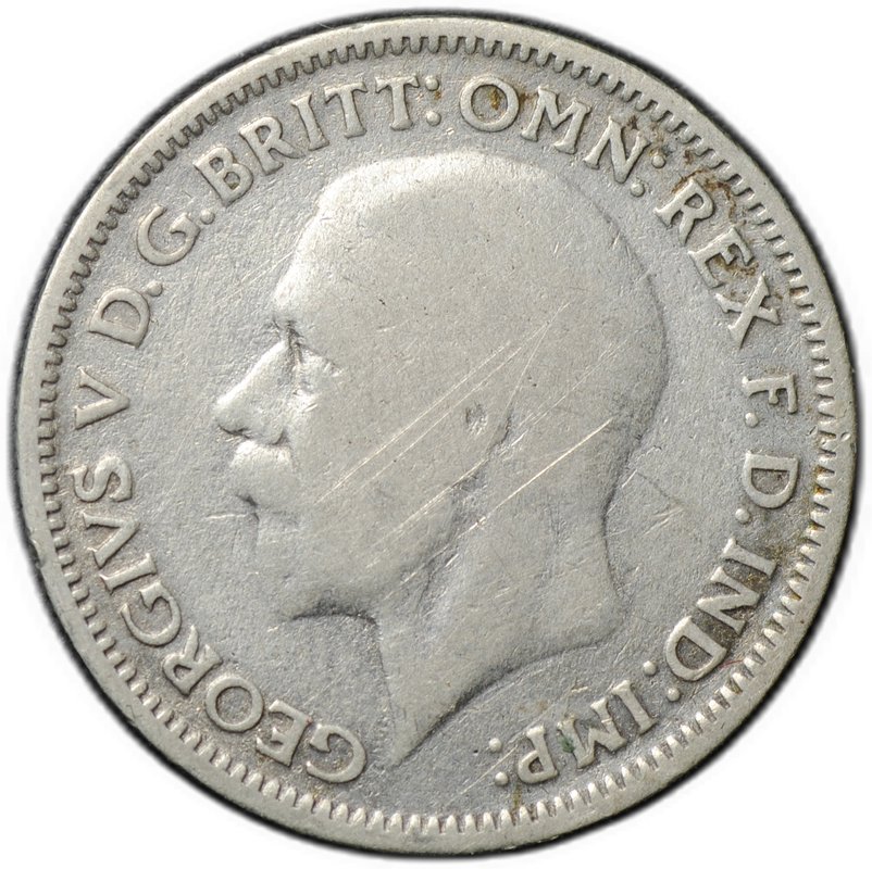 Монета 6 пенсов 1936 Великобритания