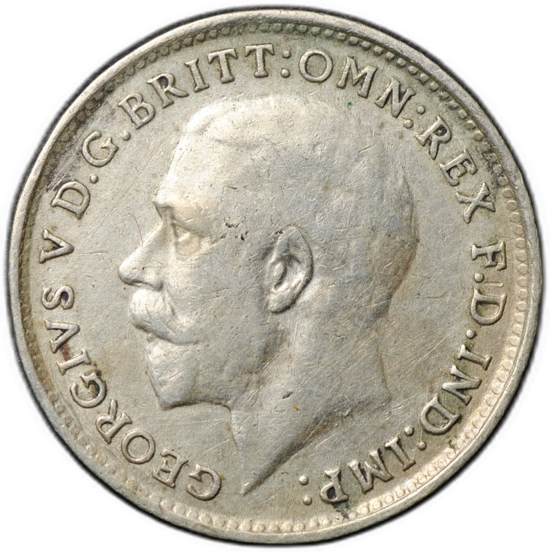 Монета 3 пенса 1917 Великобритания