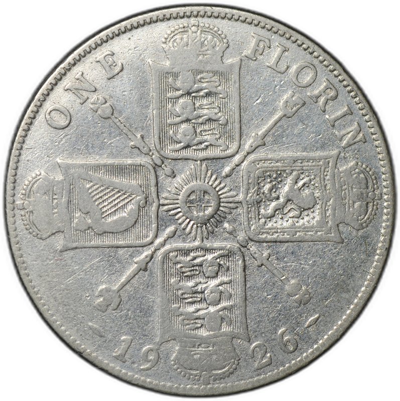 Монета 1 флорин 1926 Великобритания