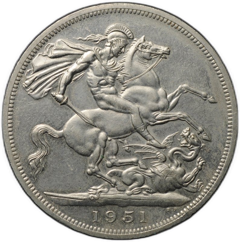 Монета 5 шиллингов 1951 Британский фестиваль Великобритания
