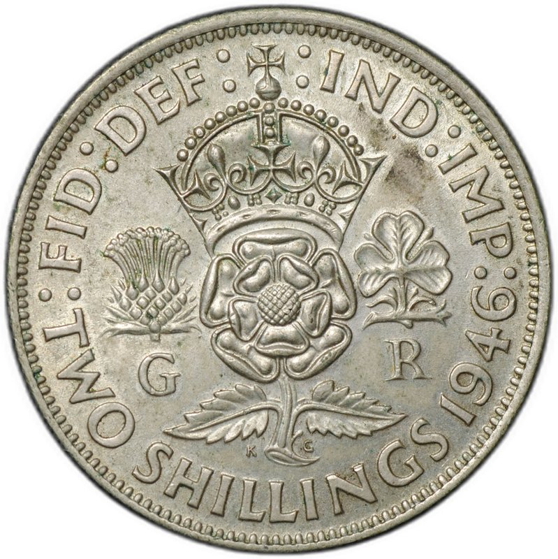 Монета 2 шиллинга (флорин) 1946 Великобритания