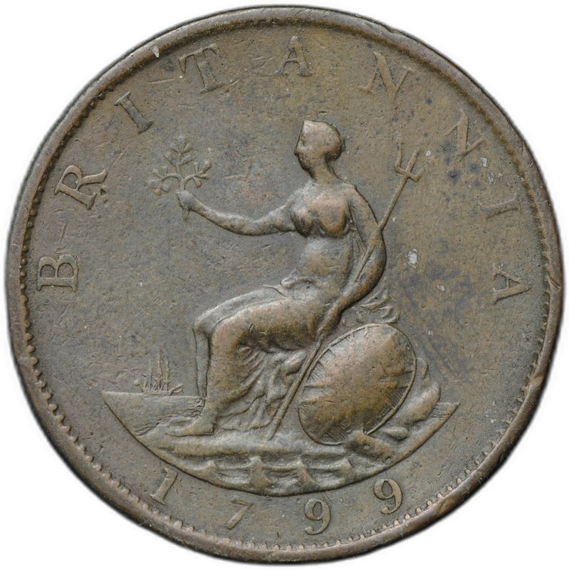 Монета 1/2 пенни 1799 Великобритания