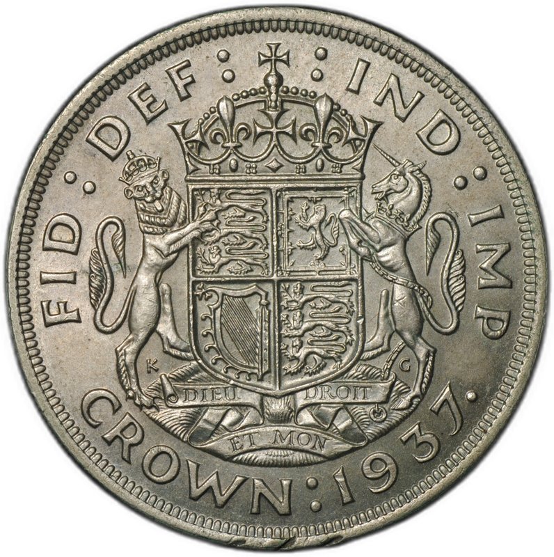 Монета 1 крона 1937 Коронация Короля Георга VI Великобритания
