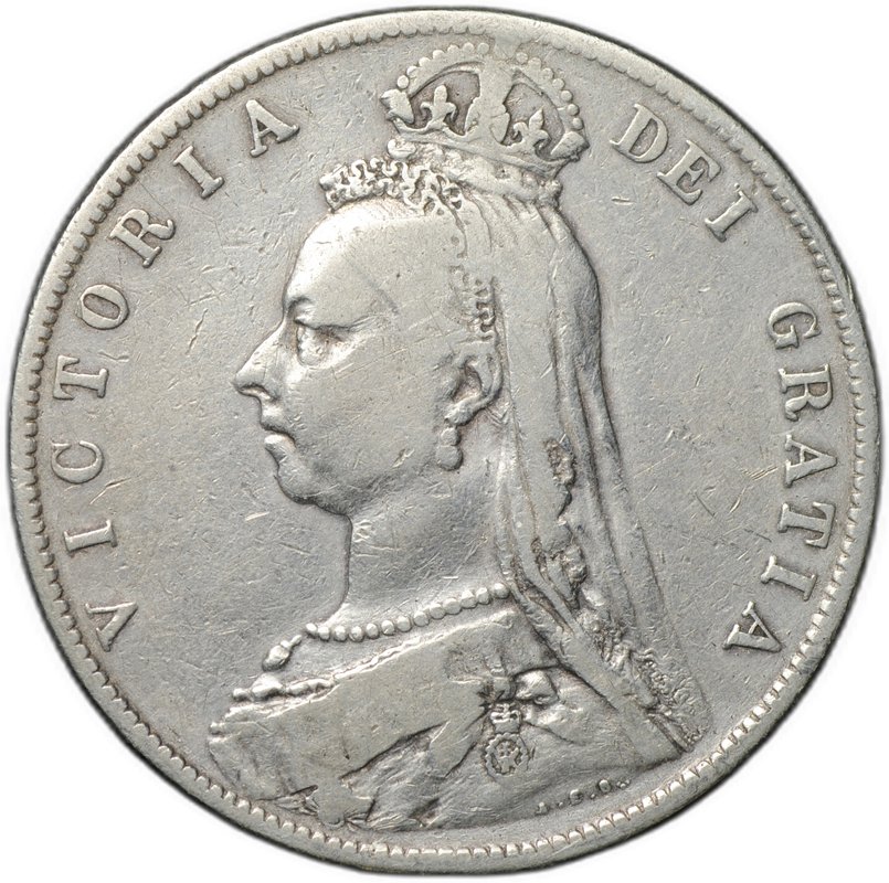 Монета 1/2 кроны 1889 Великобритания