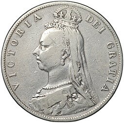 фото для Монета 1/2 кроны 1889 Великобритания Аверс