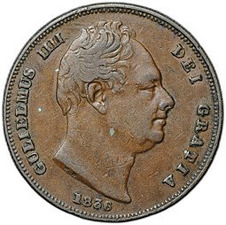 фото для Монета 1 фартинг 1836 Великобритания Аверс