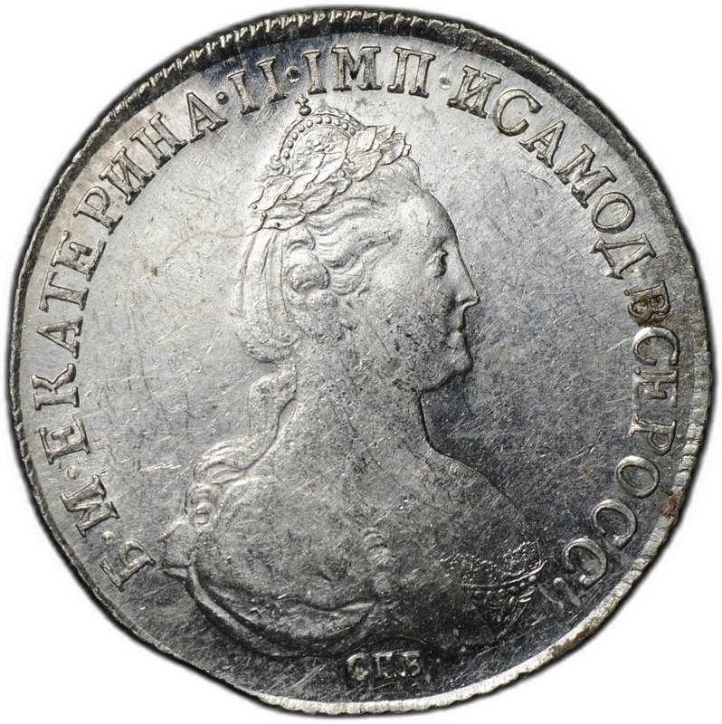 Монета 1 рубль 1782 СПБ ИЗ