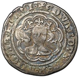фото для Монета 1/2 гроута 1354-1355 Эдуард III Йорк Англия Аверс
