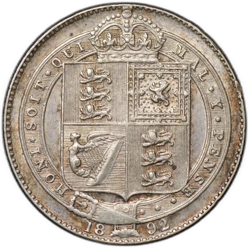 Монета 1 шиллинг 1892 Великобритания