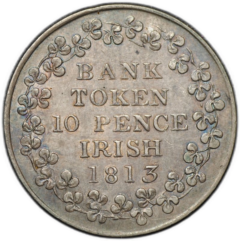 Монета 10 пенсов 1813 Токен банка Ирландия