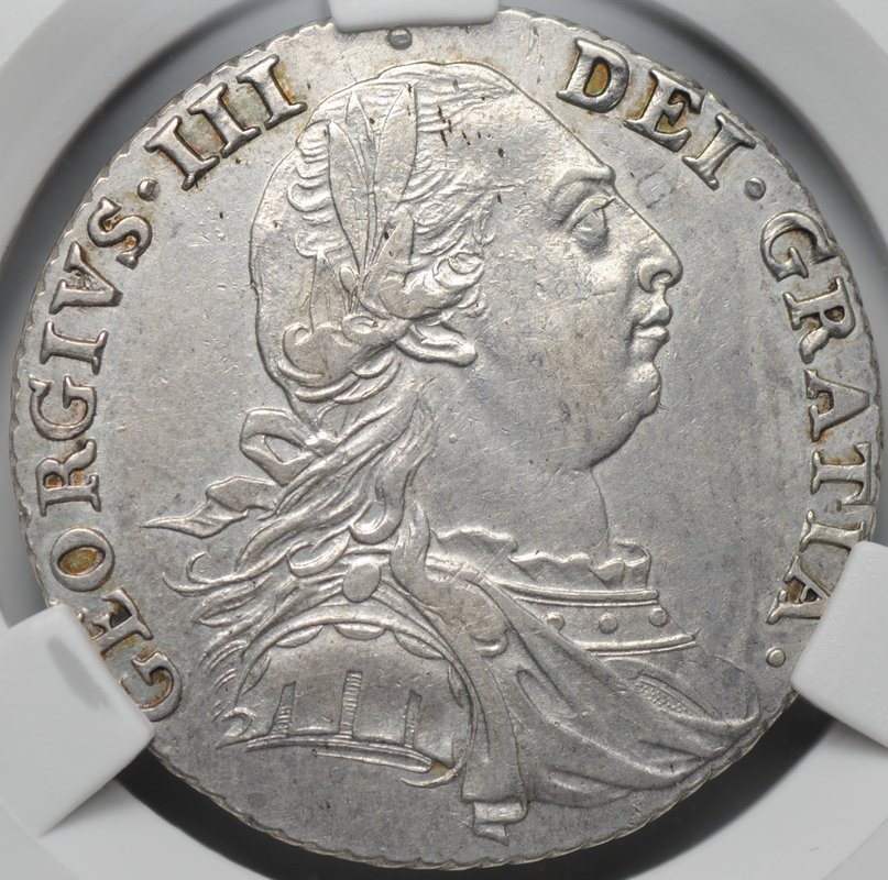 Монета 1 шиллинг 1787 Великобритания слаб CPRC AU 55