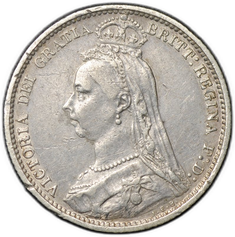 Монета 6 пенсов 1888 Великобритания
