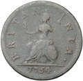 Монета 1 фартинг 1754 Великобритания