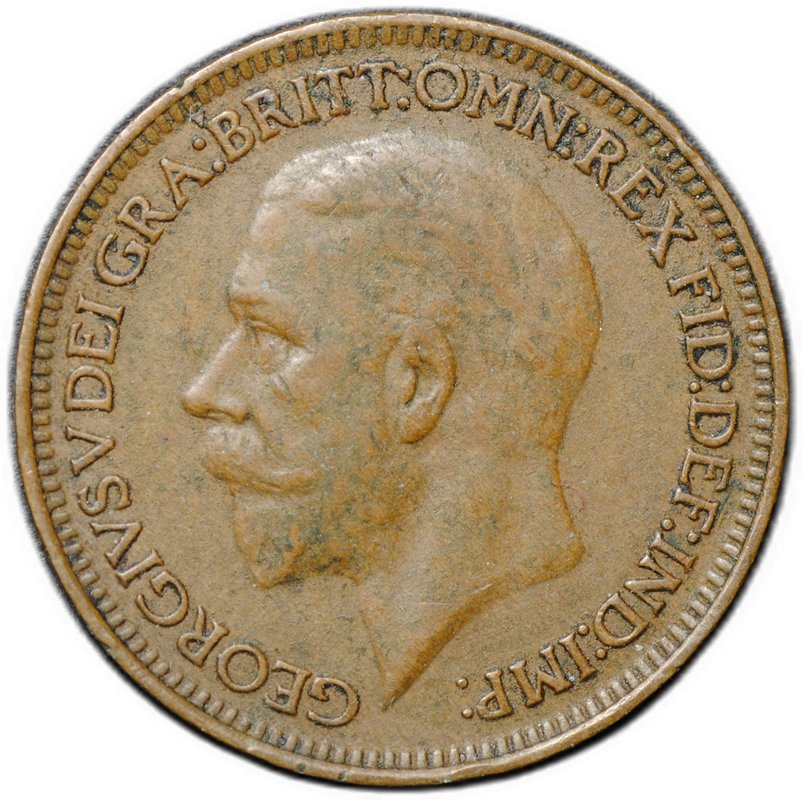 Монета 1 фартинг 1929 Великобритания