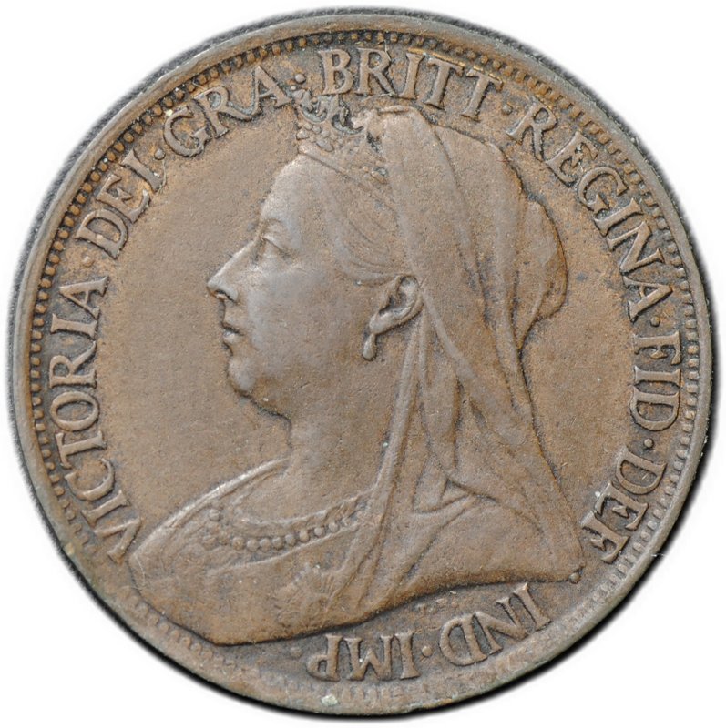 Монета 1 фартинг 1897 Великобритания